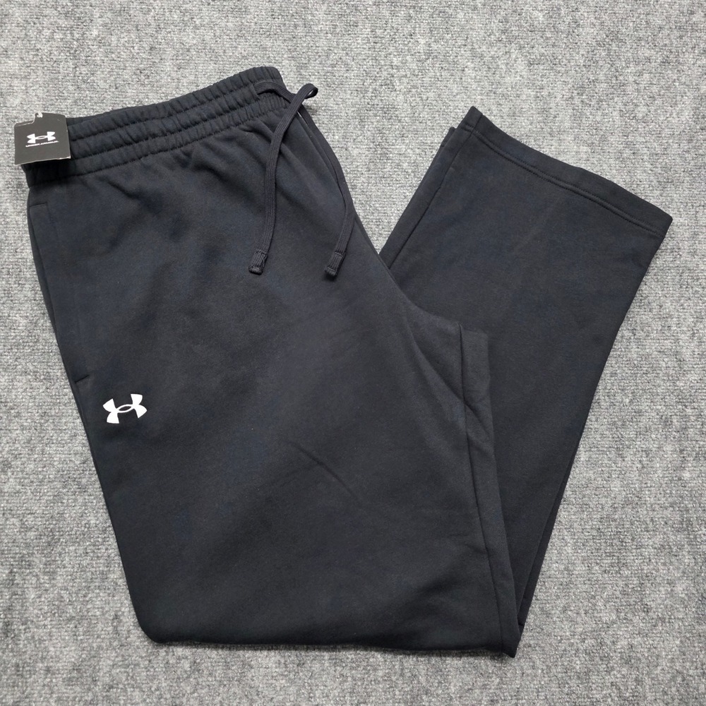 Under Armour Rival Men's 3XLT Fleece Pants Black Loose Fit Joggers 1379770 New